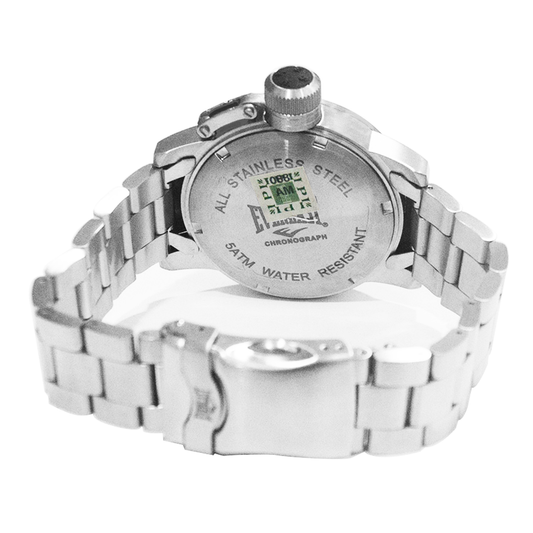 Relógio de Pulso Everlast Masculino Prateado Redondo Calendário E052