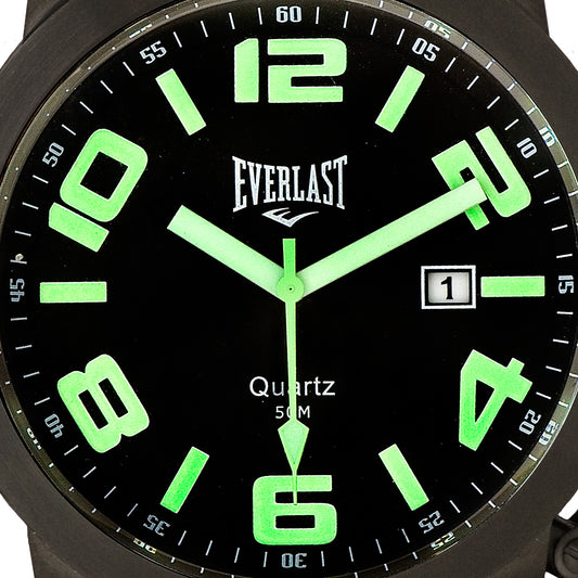 Relógio de Pulso Everlast Masculino Couro Preto E057C