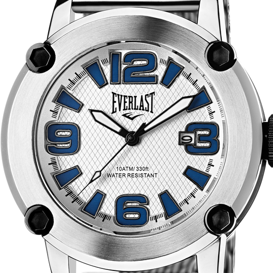 Relógio de Pulso Everlast Masculino Prateado Calendário E10516