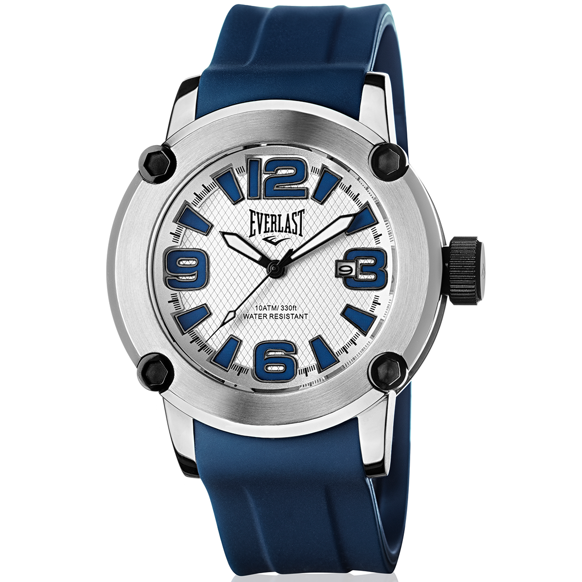 Relógio de Pulso Everlast Masculino Silicone Azul Calendário E10531