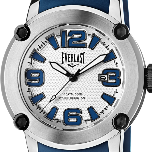 Relógio de Pulso Everlast Masculino Silicone Azul Calendário E10531