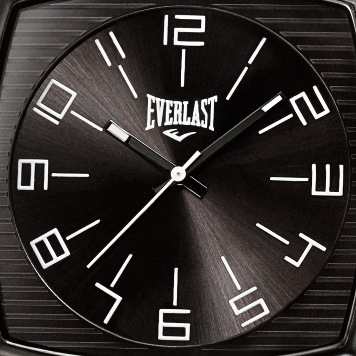 Relógio de Pulso Everlast Masculino Quadrado Pulseira Couro Preto E210