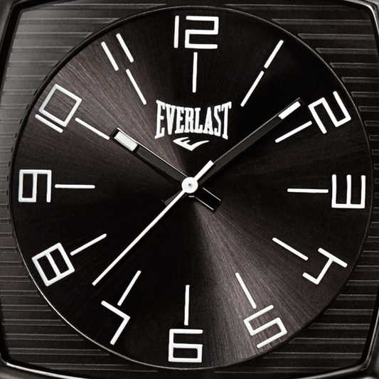 Relógio de Pulso Everlast Masculino Quadrado Pulseira Couro Preto E210