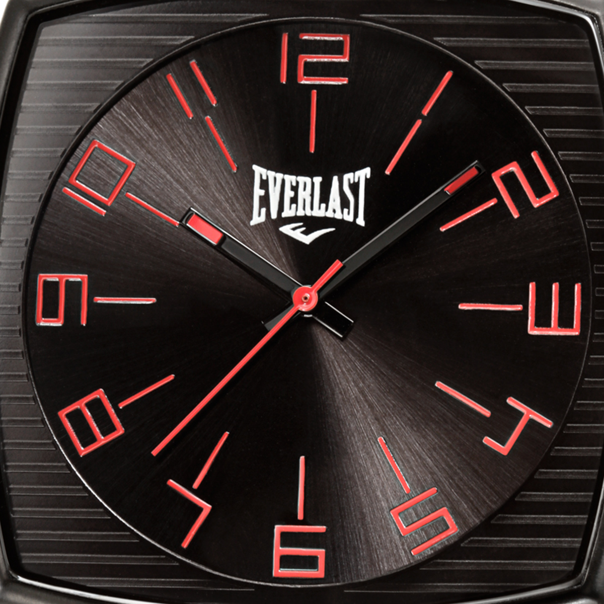Relógio de Pulso Everlast Masculino Quadrado Pulseira Couro Preto E212