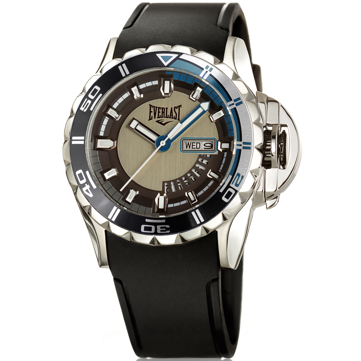 Relógio de Pulso Everlast Masculino Preto Calendário E236