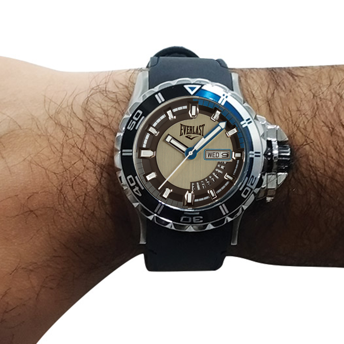 Relógio de Pulso Everlast Masculino Preto Calendário E236