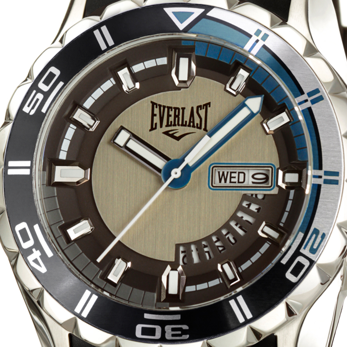 Relógio de Pulso Everlast Masculino Preto Calendário E236