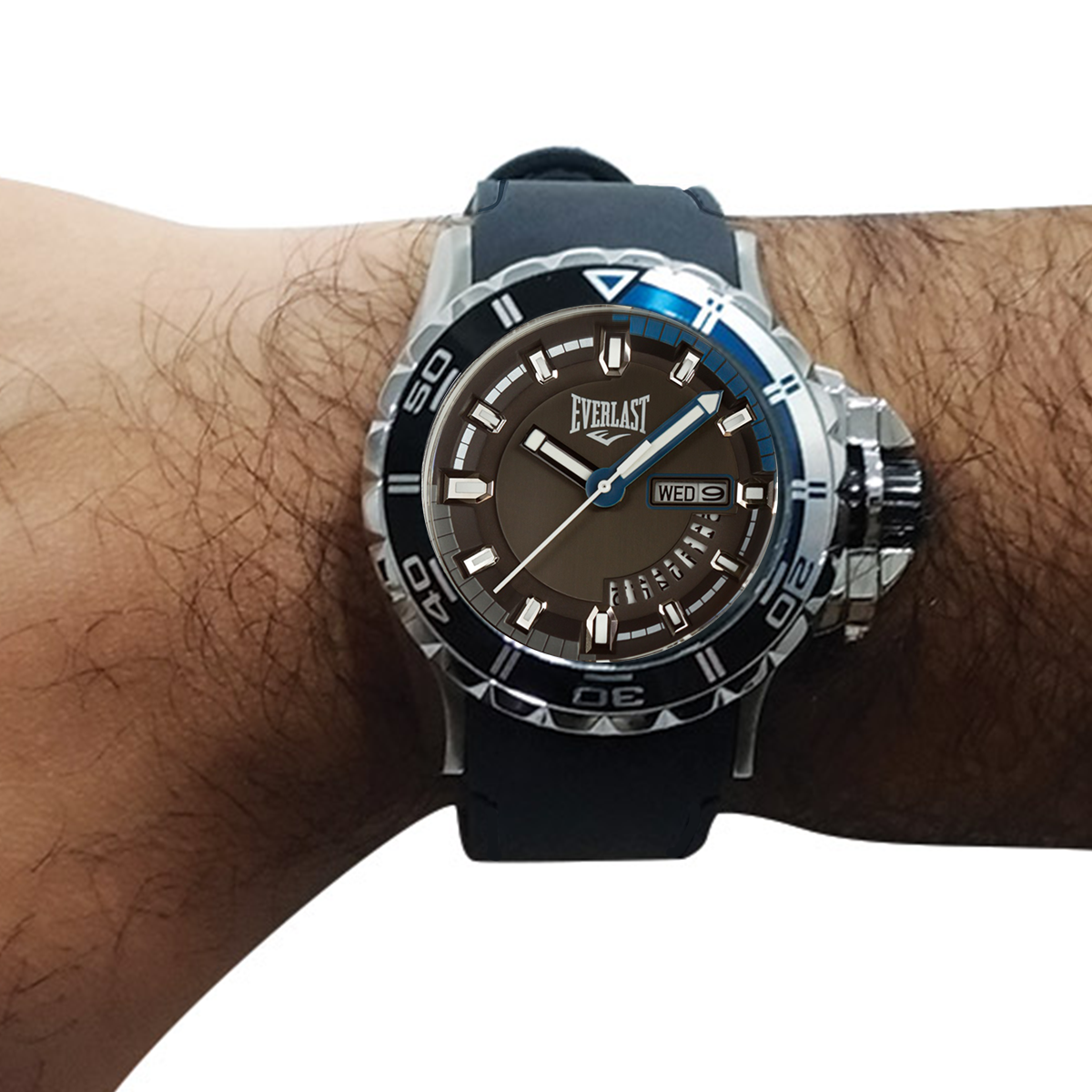 Relógio de Pulso Everlast Masculino Preto Calendário E237