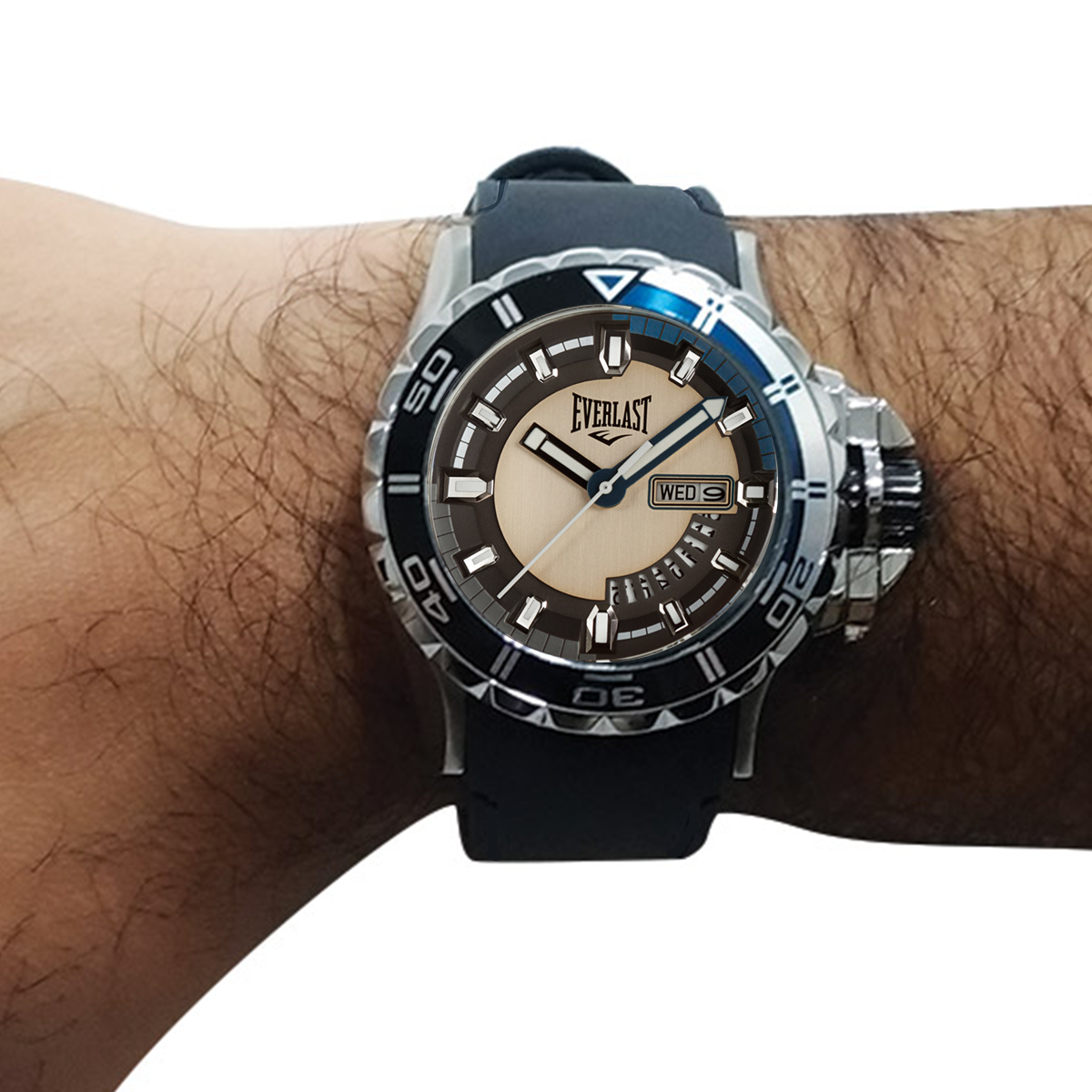 Relógio de Pulso Everlast Masculino Preto Calendário E238