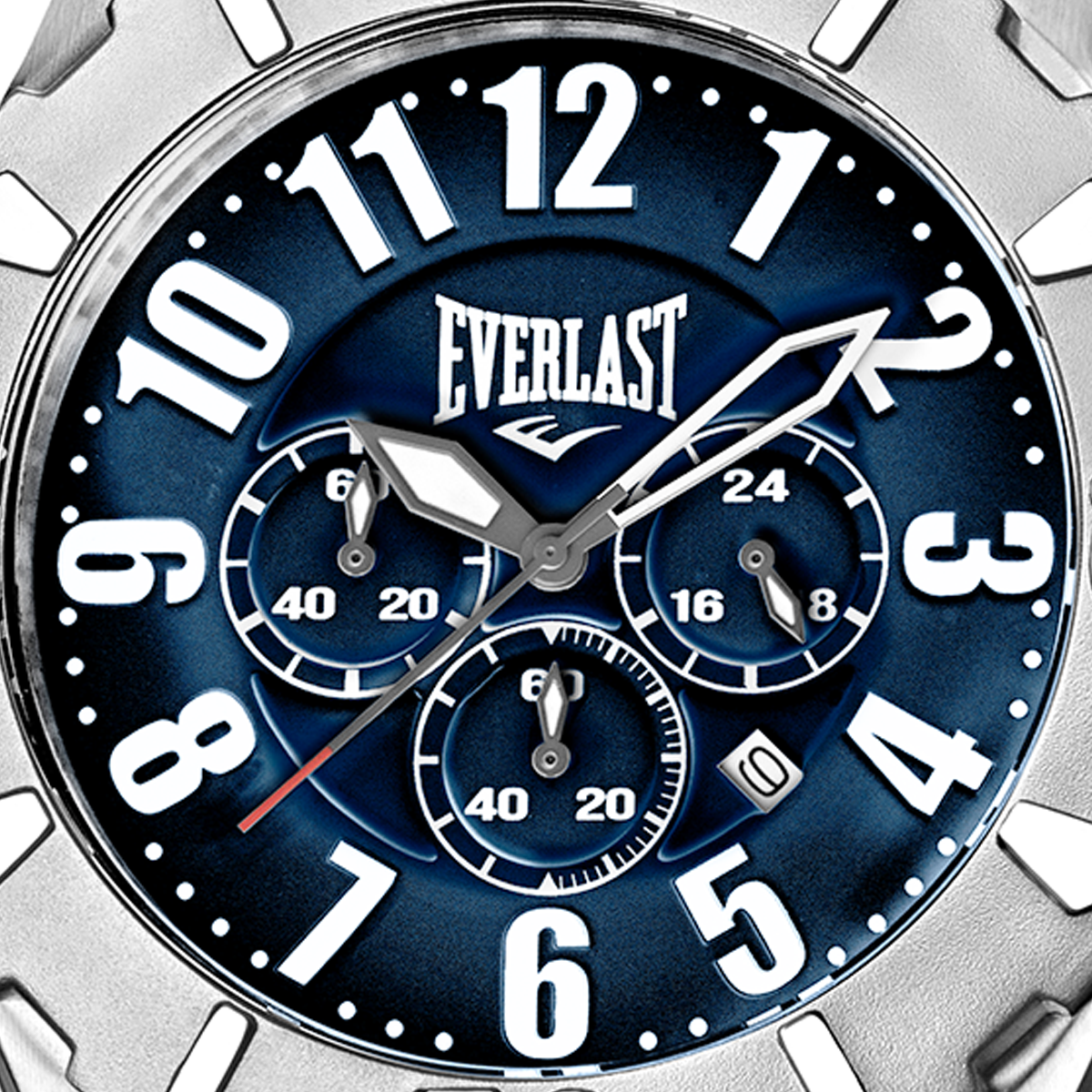 Relógio de Pulso Everlast Masculino Pulseira Silicone Azul Calendário E2541