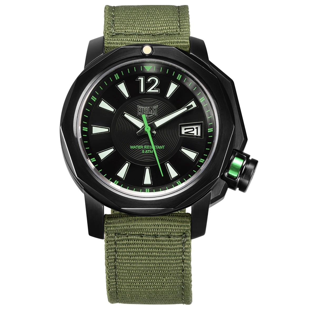 Relógio de Pulso Everlast Masculino Pulseira Nylon Verde E257NV