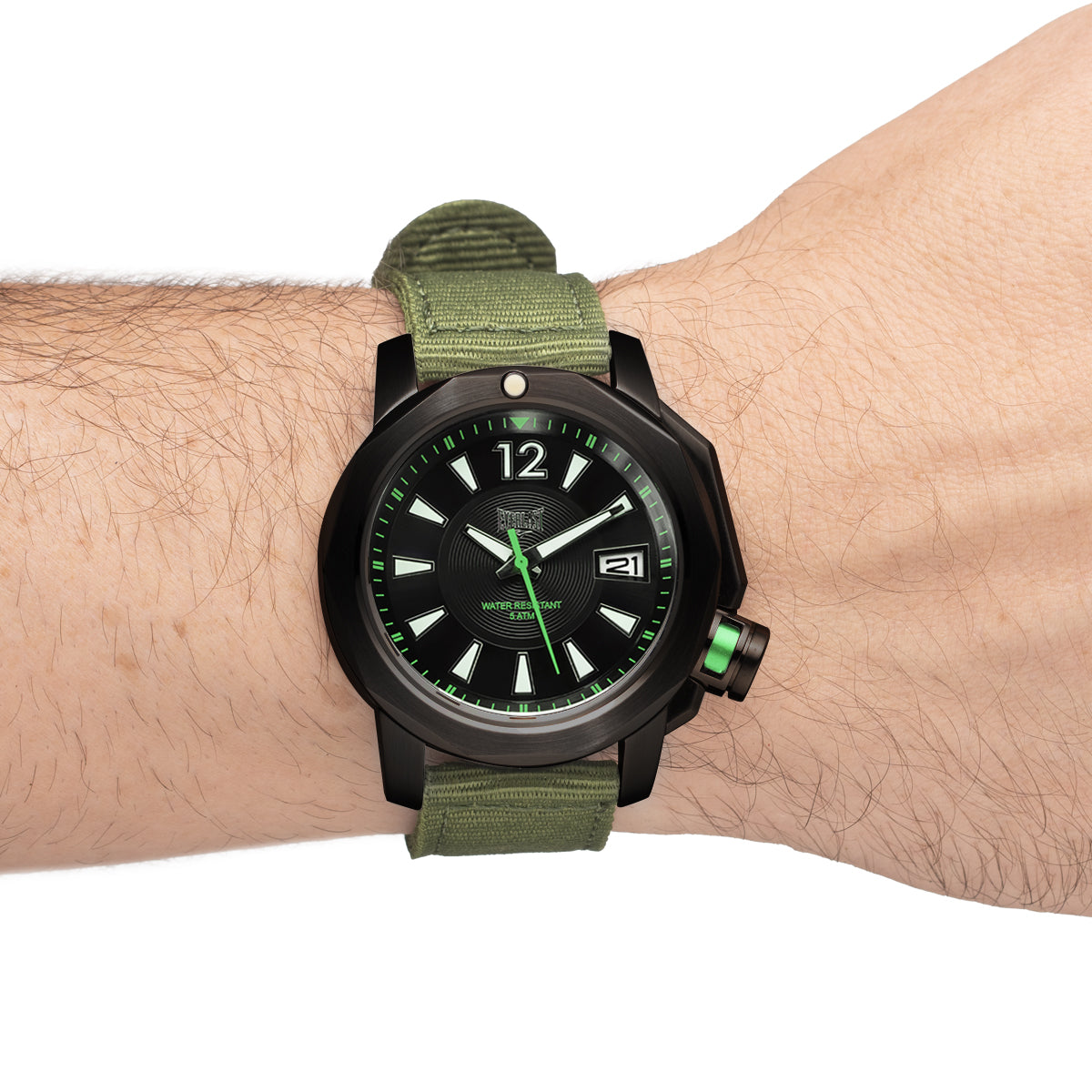 Relógio de Pulso Everlast Masculino Pulseira Nylon Verde E257NV