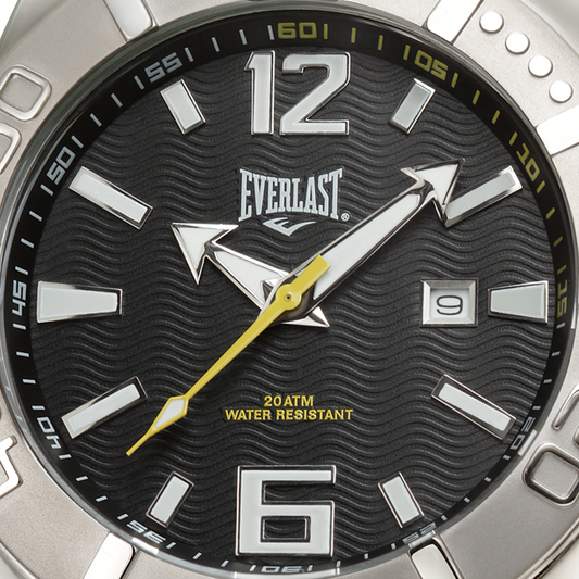 Relógio de Pulso Everlast Masculino Prateado Calendário E265