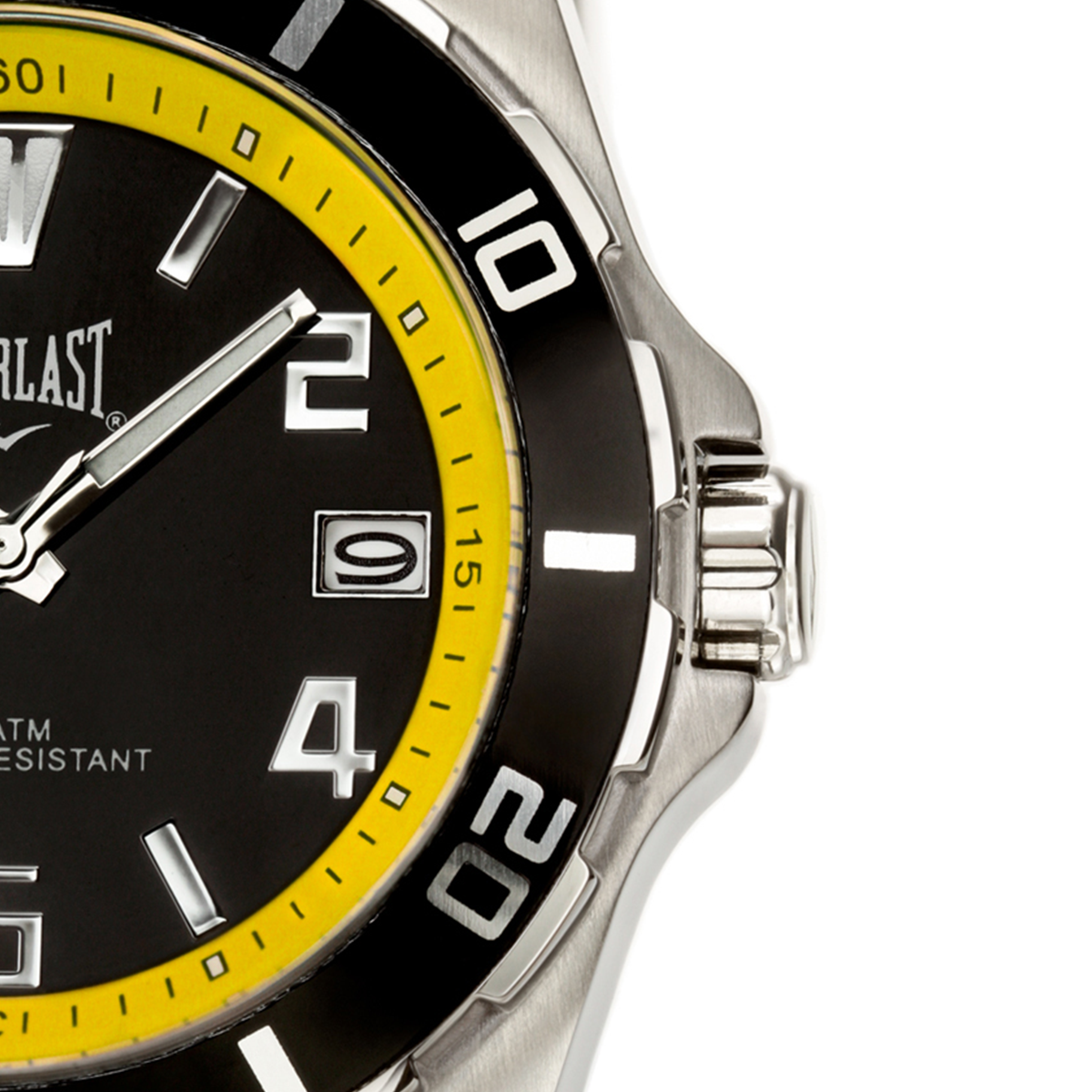 Relógio de Pulso Everlast Masculino Prateado Calendário E287
