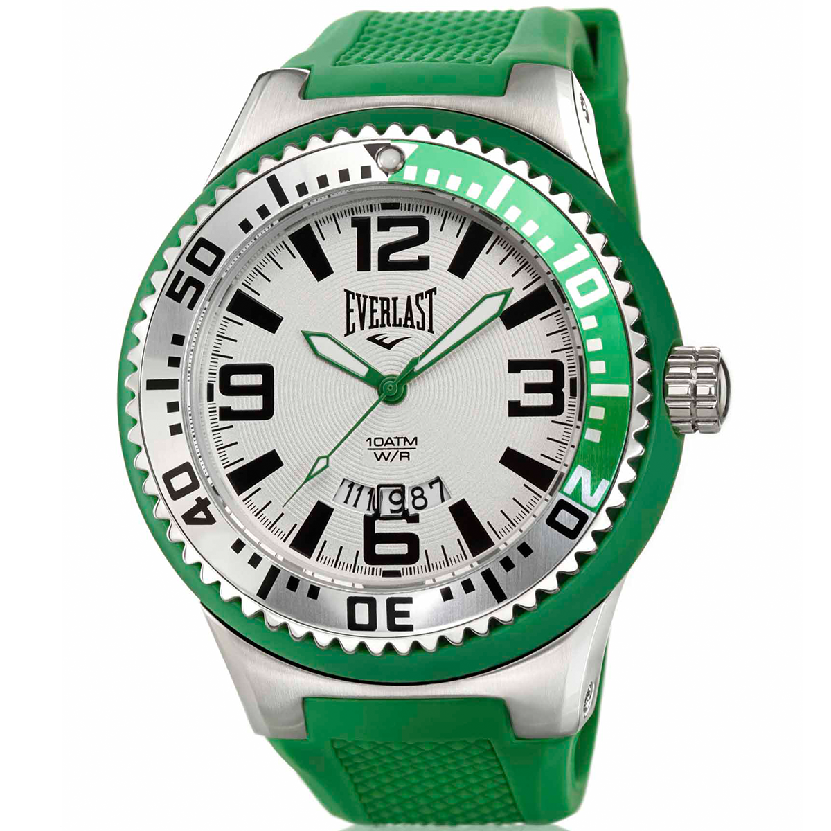 Relógio de Pulso Everlast Masculino Pulseira Verde Calendário E312