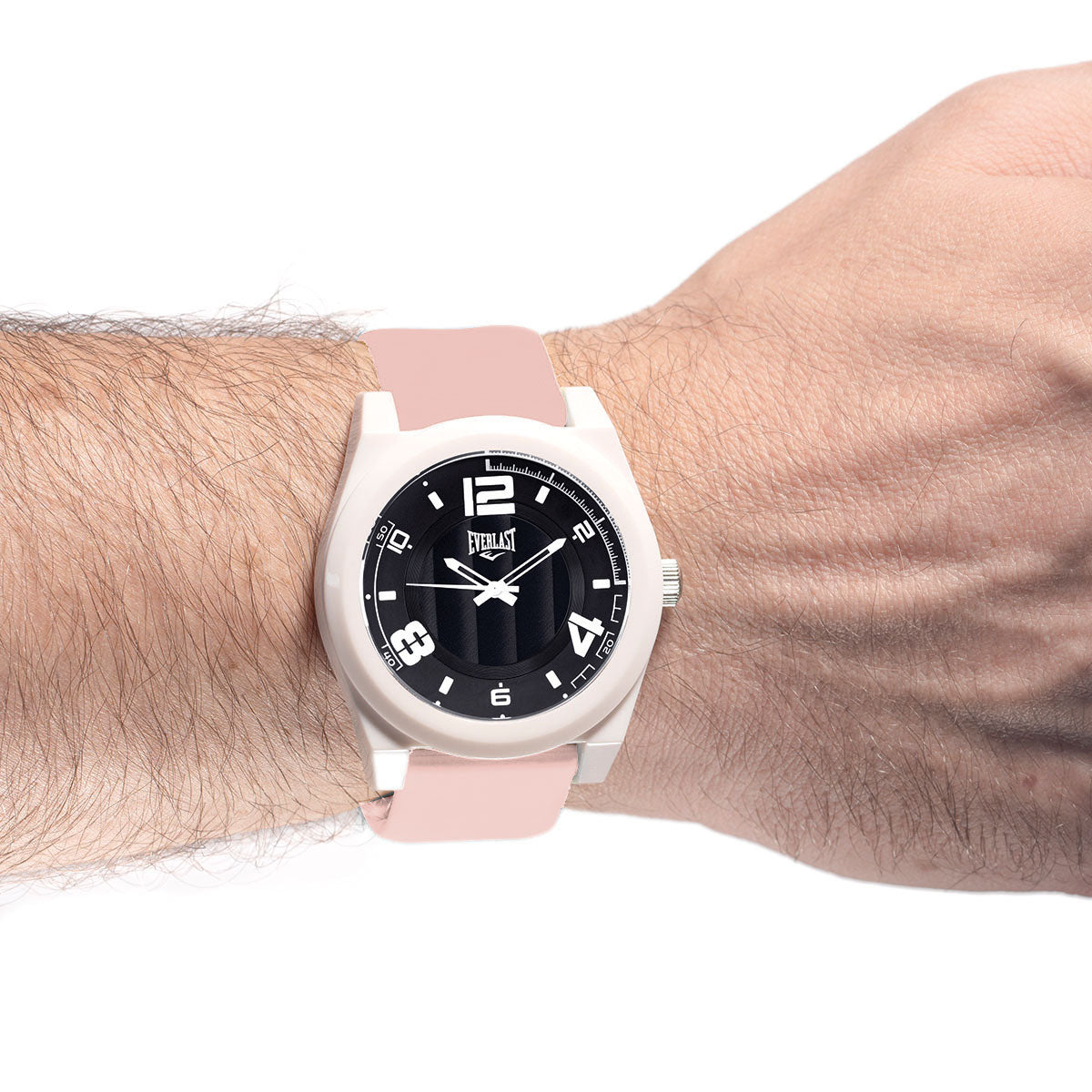 Relógio de Pulso Everlast Analógico Pulseira Silicone Rosa Nude E37114
