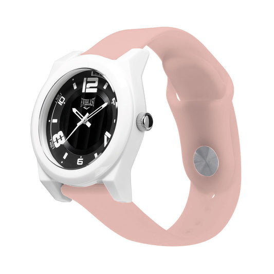 Relógio de Pulso Everlast Analógico Pulseira Silicone Rosa Nude E37114