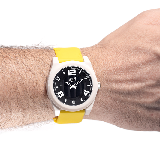 Relógio de Pulso Everlast Analógico Pulseira Silicone Amarelo E3712
