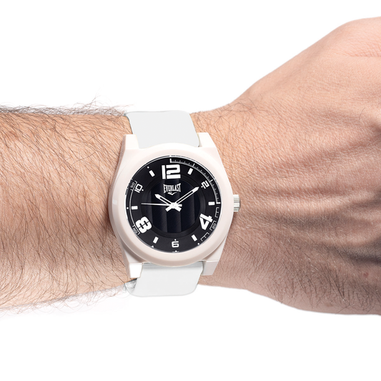 Relógio de Pulso Everlast Analógico Pulseira Silicone Branco E3715