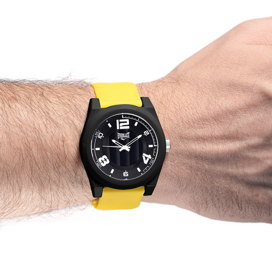 Relógio de Pulso Everlast Analógico Pulseira Silicone Amarelo E3722