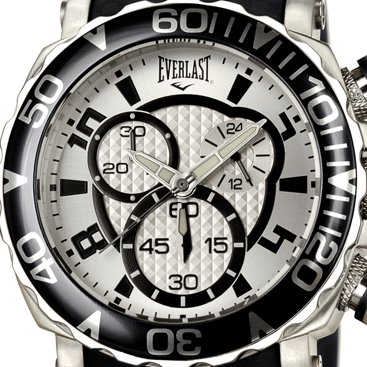 Relógio de Pulso Everlast Masculino Pulseira Silicone Preto Cronógrafo E385