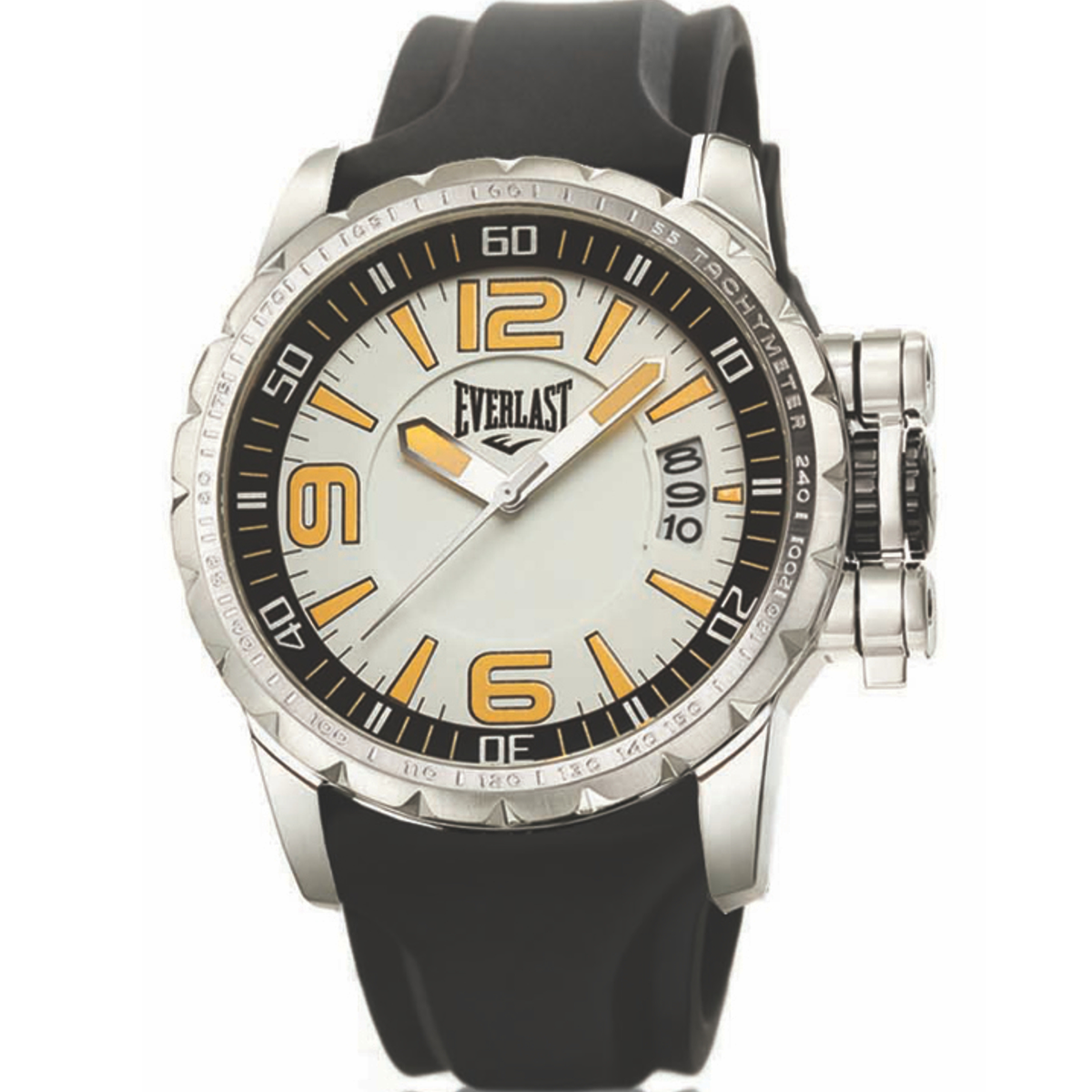 Relógio Everlast Masculino Silicone Preto Calendário E39530