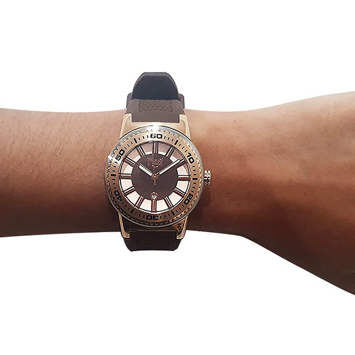 Relógio de Pulso Everlast Feminino Pulseira Marrom Calendário E453