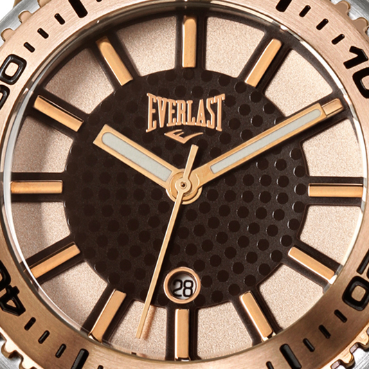 Relógio de Pulso Everlast Feminino Pulseira Marrom Calendário E453