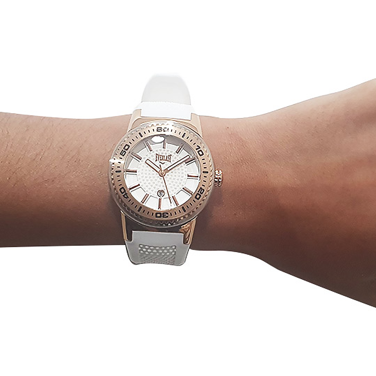 Relógio de Pulso Everlast Feminino Pulseira Branco Calendário E457