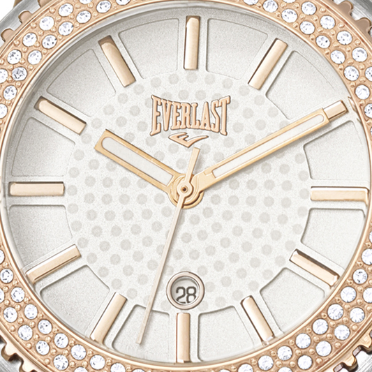 Relógio de Pulso Everlast Feminino Pulseira Branco Calendário E457