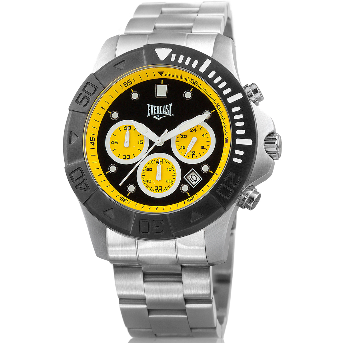 Relógio de Pulso Everlast Masculino Prateado Cronógrafo E46415
