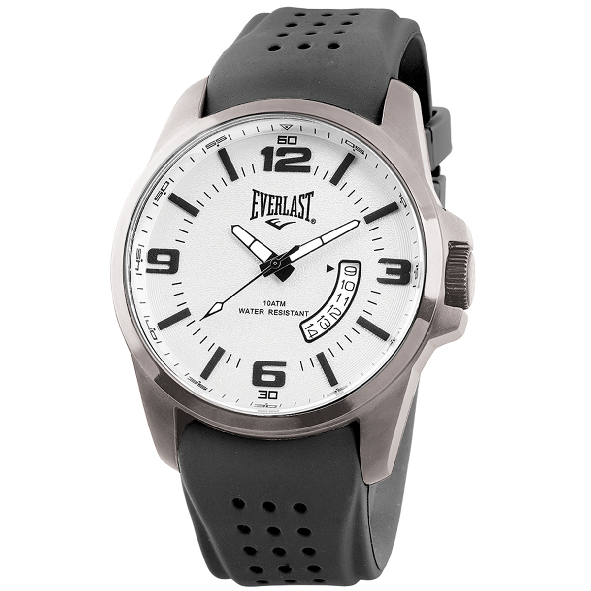 Relógio de Pulso Everlast Masculino Pulseira Silicone Preto Calendário E483
