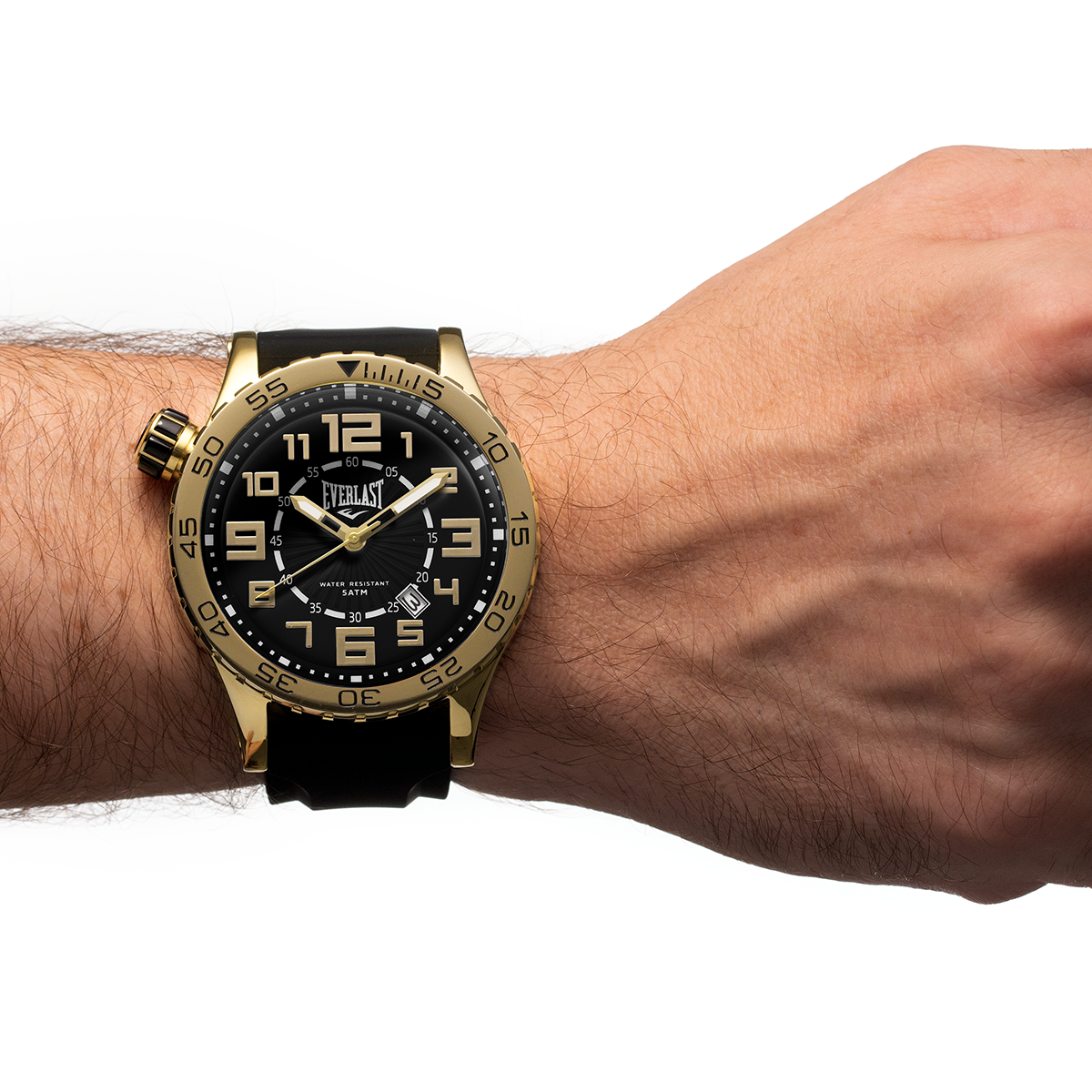 Relógio de Pulso Everlast Masculino Pulseira Silicone Preto Calendário E536