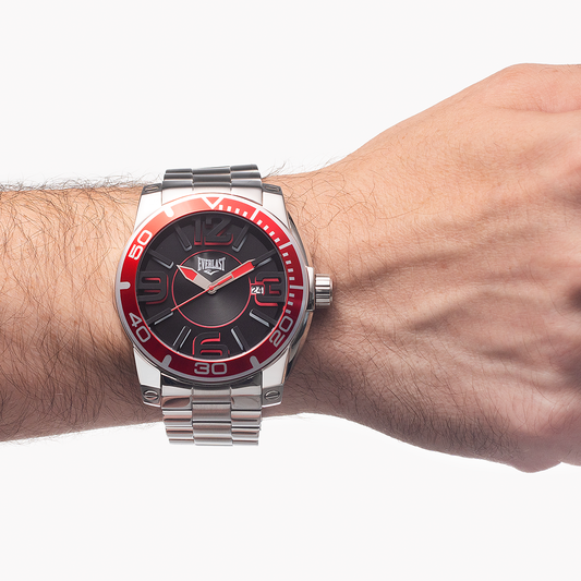 Relógio de Pulso Everlast Masculino Prateado E539