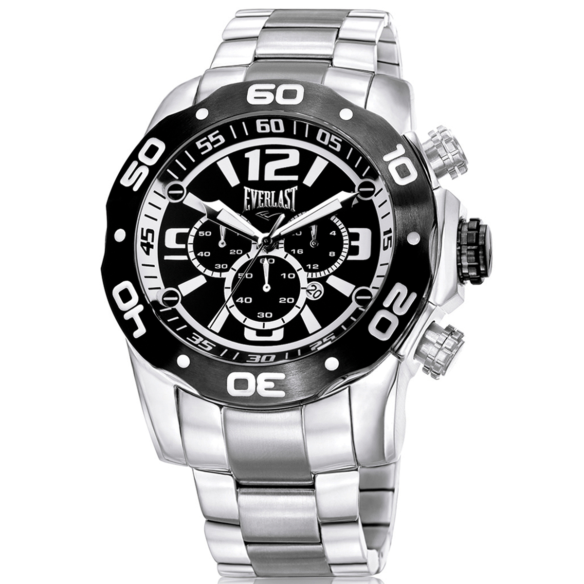 Relógio de Pulso Everlast Masculino Prateado Cronógrafo E548