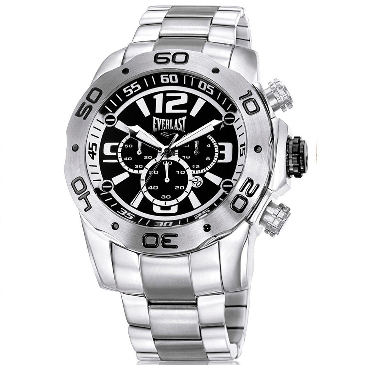 Relógio de Pulso Everlast Masculino Prateado Cronógrafo E549