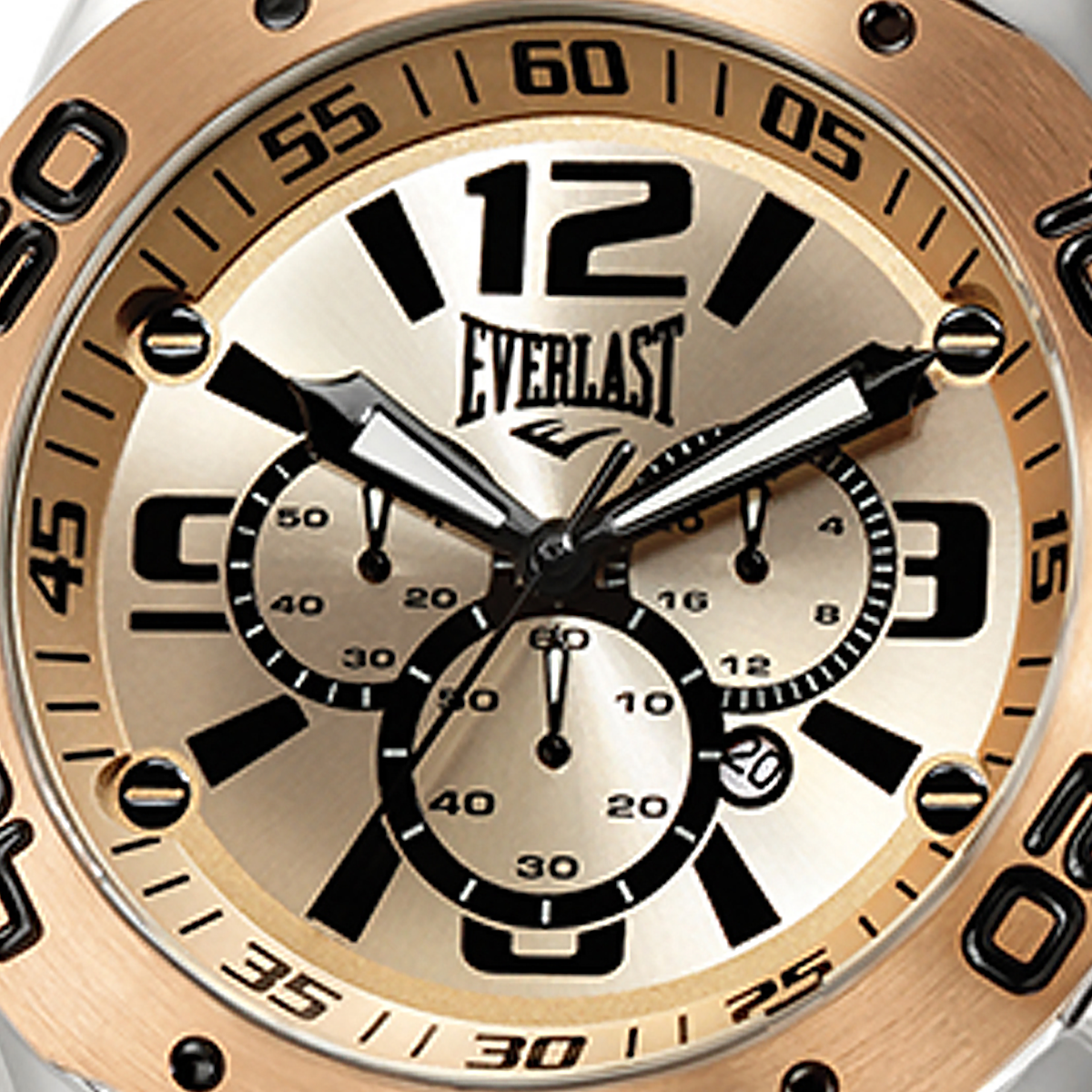 Relógio de Pulso Everlast Masculino Pulseira Silicone Preto Cronógrafo Calendário E555