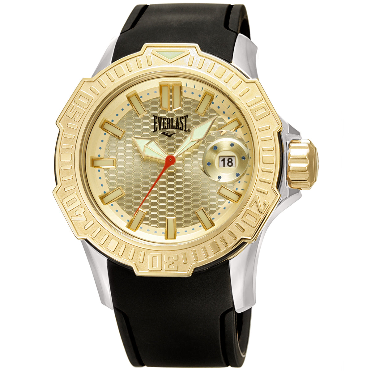 Relógio de Pulso Everlast Masculino Preto Calendário E577
