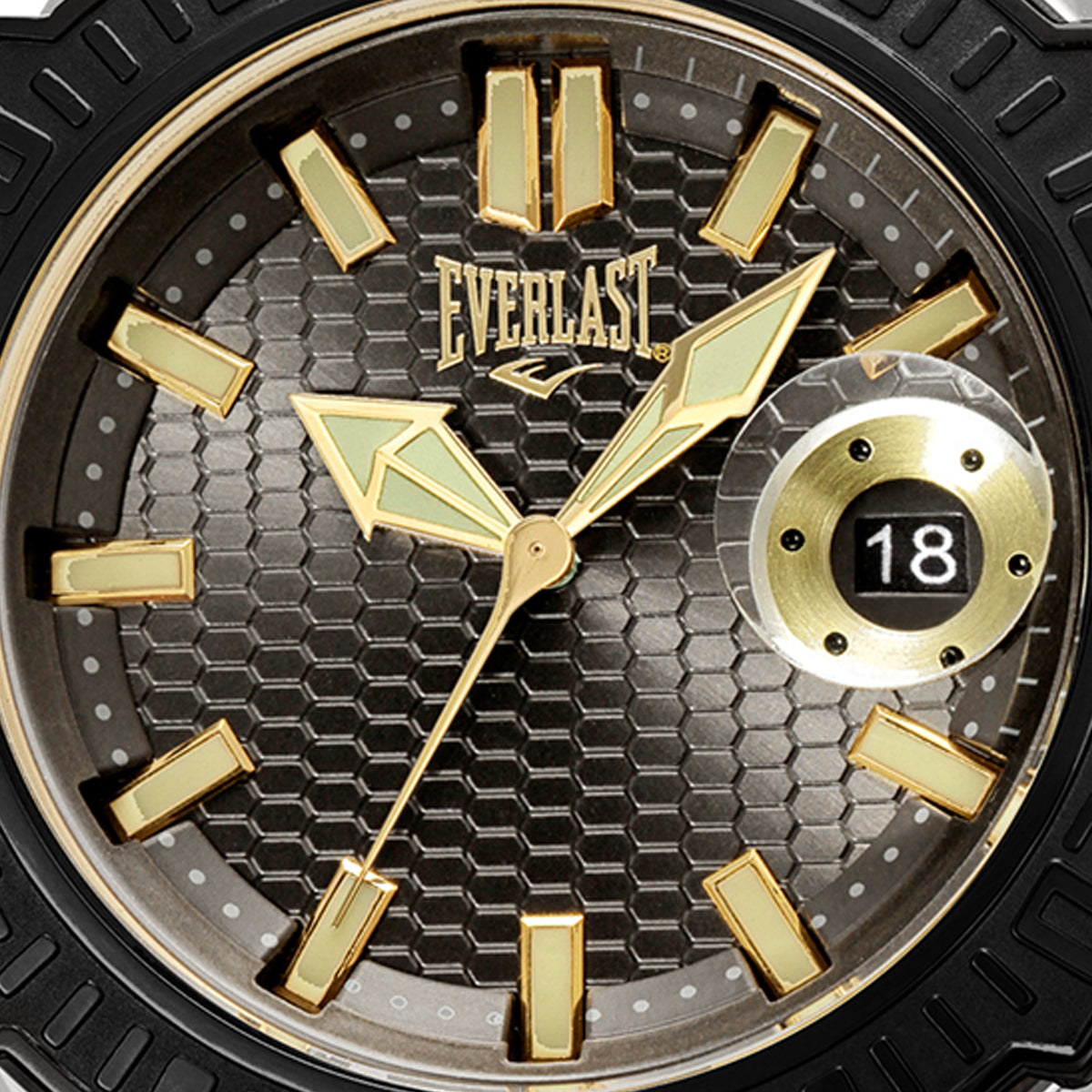 Relógio de Pulso Everlast Masculino Preto Calendário E578