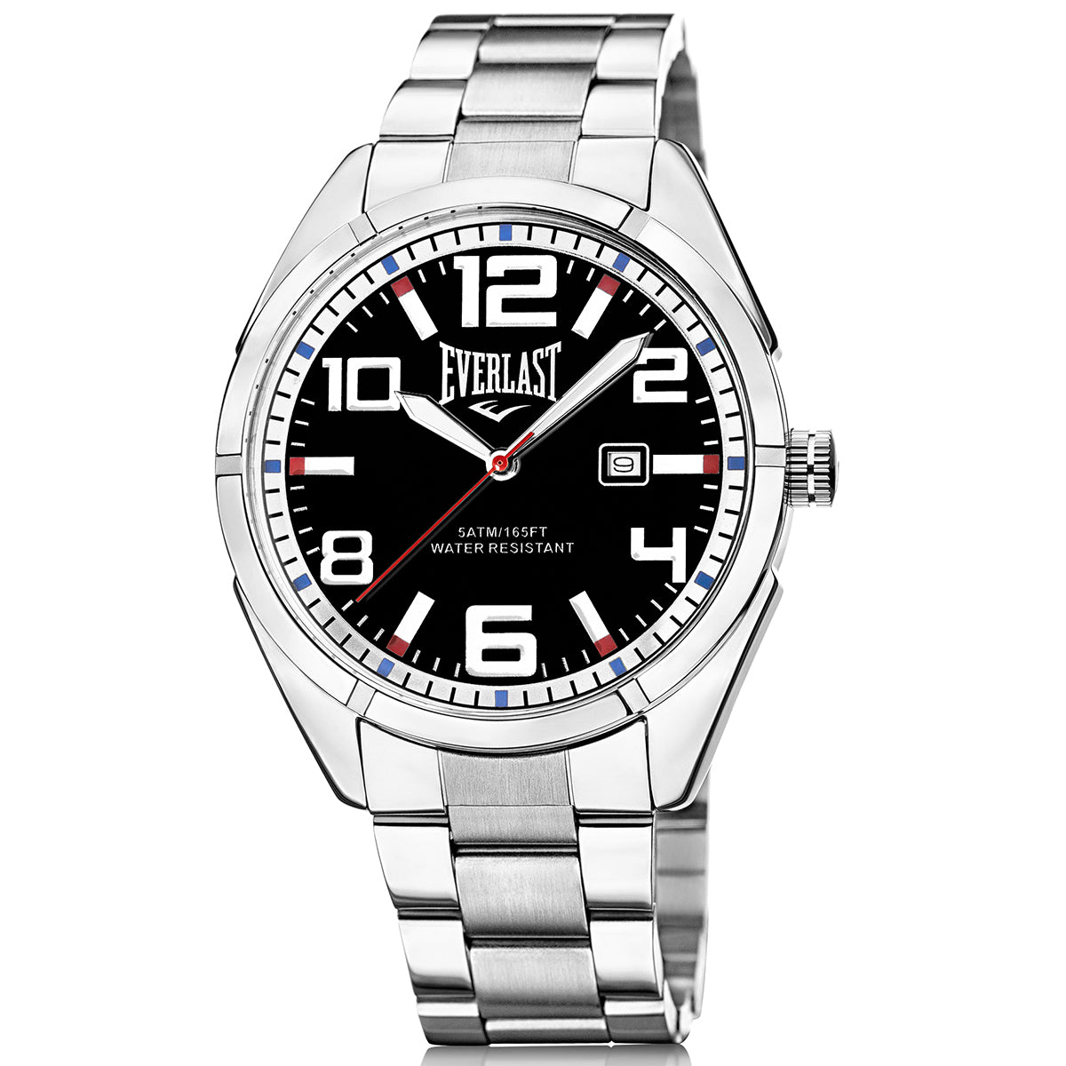 Relógio de Pulso Everlast Masculino Prateado Calendário E624