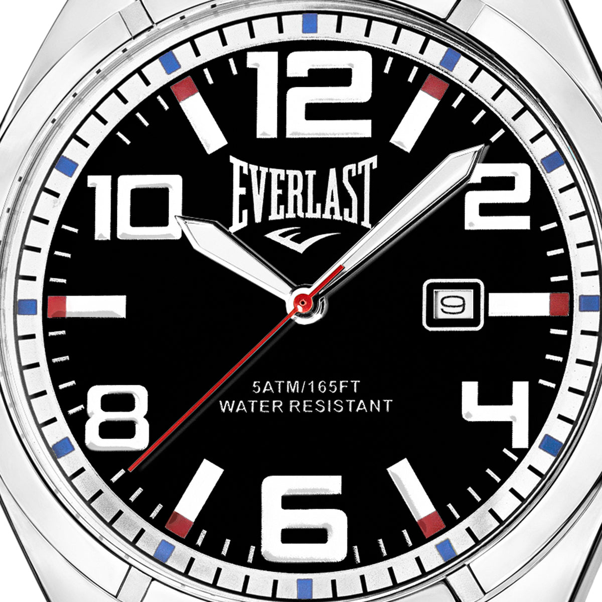 Relógio de Pulso Everlast Masculino Prateado Calendário E624