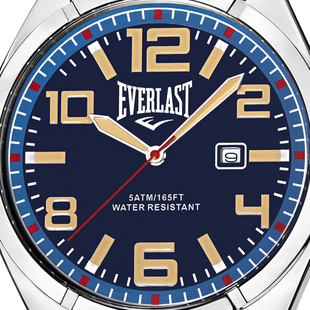 Relógio de Pulso Everlast Masculino Prateado Calendário E625