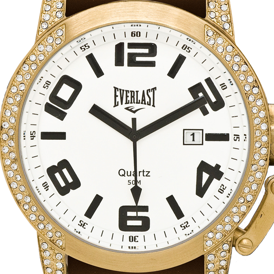 Relógio de Pulso Everlast Marrom Redondo Calendário E06331