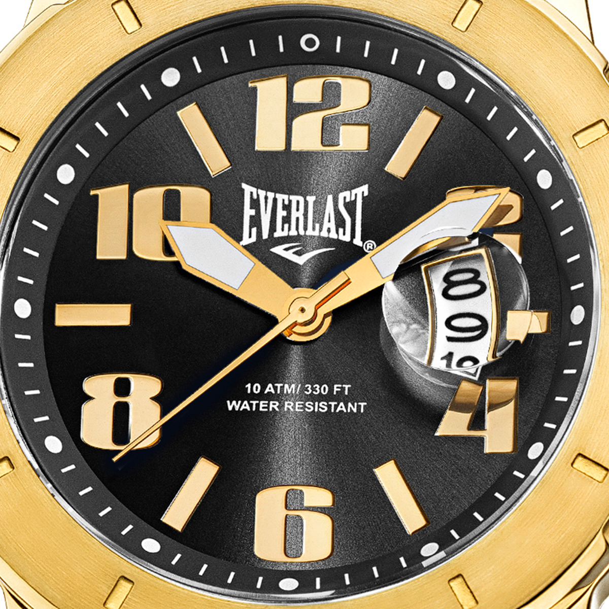 Relógio de Pulso Everlast Masculino Dourado Calendário E642