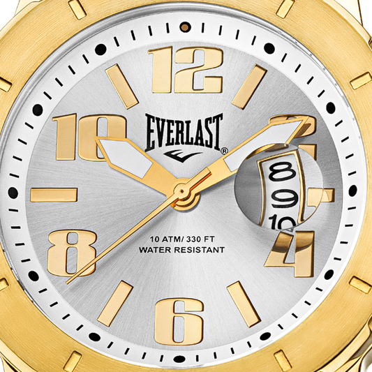 Relógio de Pulso Everlast Masculino Dourado Calendário E643