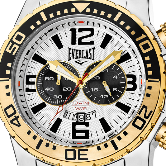 Relógio de Pulso Everlast Masculino Prateado Cronógrafo E654