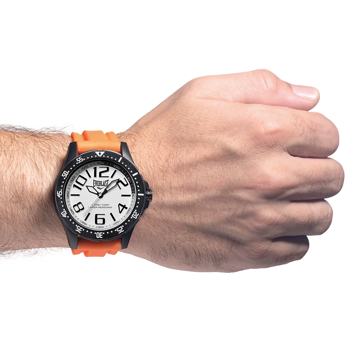 Relógio de Pulso Everlast Masculino Pulseira Silicone Laranja E6713