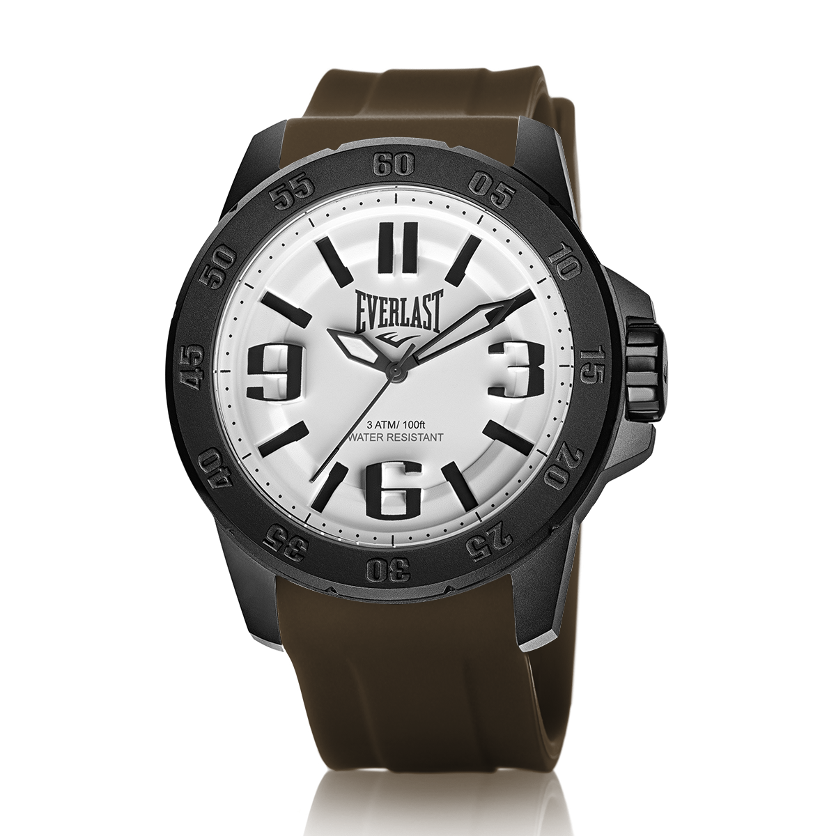 Relógio de Pulso Everlast Masculino Pulseira Silicone Marrom E6952