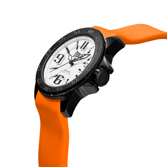 Relógio de Pulso Everlast Masculino Pulseira Silicone Laranja E6953