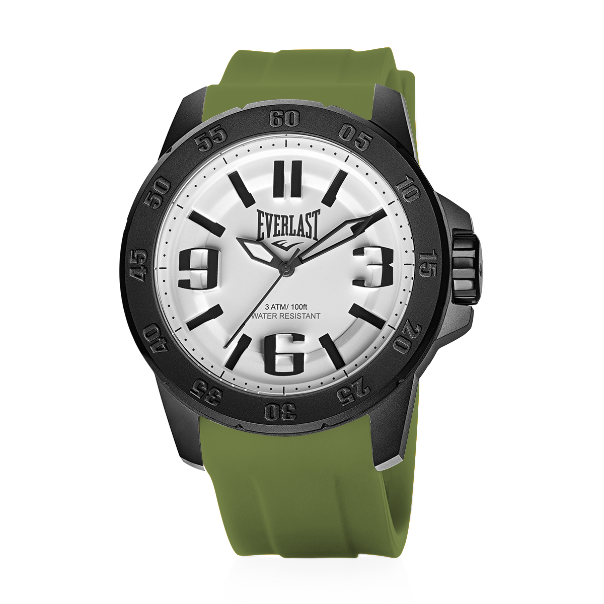 Relógio de Pulso Everlast Masculino Pulseira Silicone Verde E6955